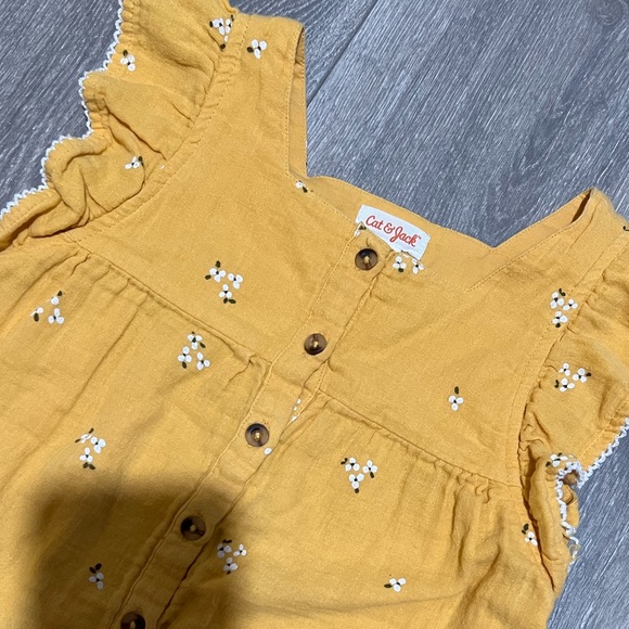 5/$7 💰 Cat & Jack Girls Yellow Floral Tank Top - S (6/6x) - Picture 5 of 7